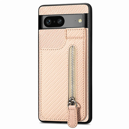 Ultra-thin Silicone Gel Soft Case Cover with Magnetic S04D for Google Pixel 7a 5G Rose Gold