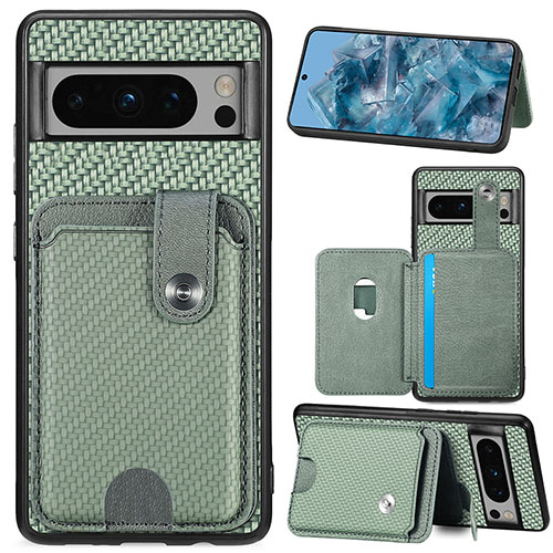 Ultra-thin Silicone Gel Soft Case Cover with Magnetic S04D for Google Pixel 8 Pro 5G Green