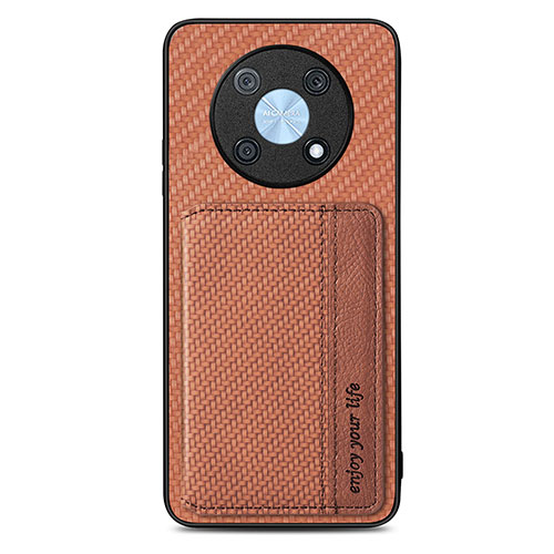 Ultra-thin Silicone Gel Soft Case Cover with Magnetic S04D for Huawei Enjoy 50 Pro Brown