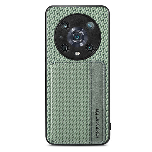 Ultra-thin Silicone Gel Soft Case Cover with Magnetic S04D for Huawei Honor 80 5G Green