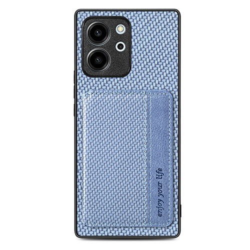 Ultra-thin Silicone Gel Soft Case Cover with Magnetic S04D for Huawei Honor 80 SE 5G Blue