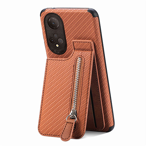 Ultra-thin Silicone Gel Soft Case Cover with Magnetic S04D for Huawei Honor X7 Brown