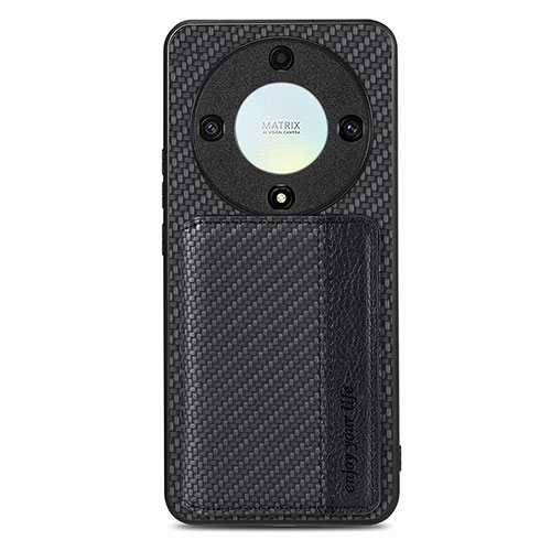 Ultra-thin Silicone Gel Soft Case Cover with Magnetic S04D for Huawei Honor X9a 5G Black