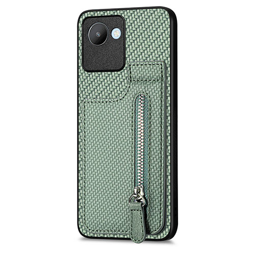 Ultra-thin Silicone Gel Soft Case Cover with Magnetic S04D for Realme C30 Green