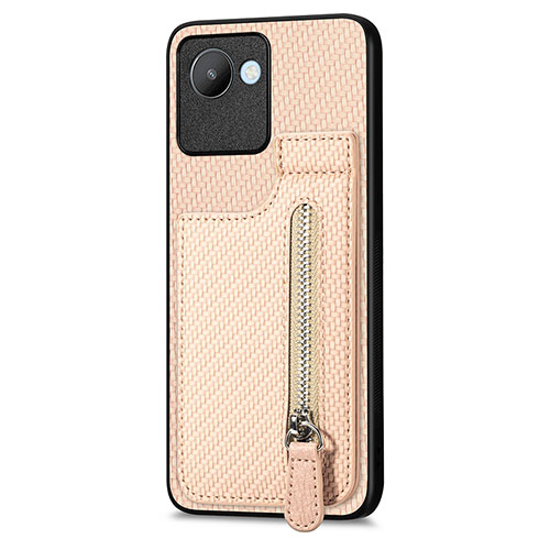 Ultra-thin Silicone Gel Soft Case Cover with Magnetic S04D for Realme C30s Gold