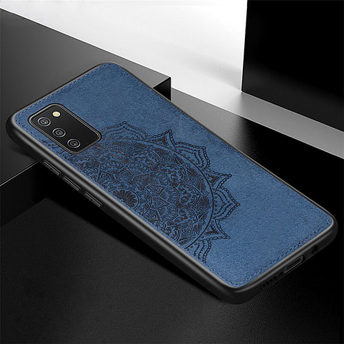 Ultra-thin Silicone Gel Soft Case Cover with Magnetic S04D for Samsung Galaxy A02s Blue