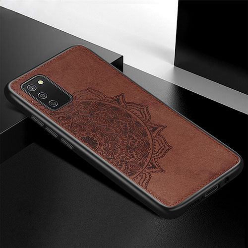 Ultra-thin Silicone Gel Soft Case Cover with Magnetic S04D for Samsung Galaxy A02s Brown