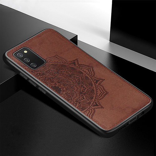 Ultra-thin Silicone Gel Soft Case Cover with Magnetic S04D for Samsung Galaxy A03s Brown