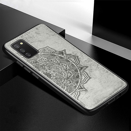 Ultra-thin Silicone Gel Soft Case Cover with Magnetic S04D for Samsung Galaxy A03s Gray