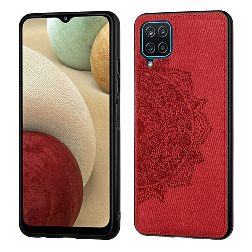 Ultra-thin Silicone Gel Soft Case Cover with Magnetic S04D for Samsung Galaxy A12 5G Red