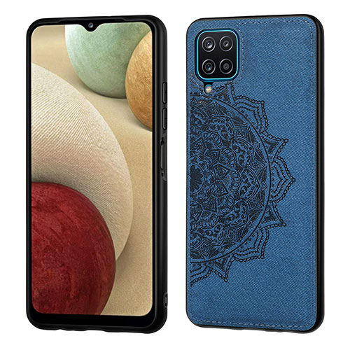 Ultra-thin Silicone Gel Soft Case Cover with Magnetic S04D for Samsung Galaxy A12 Nacho Blue