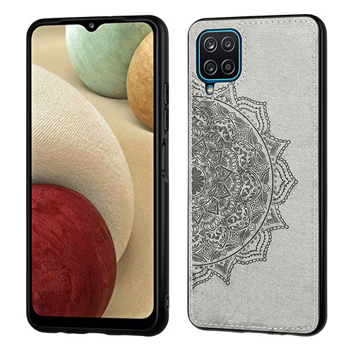 Ultra-thin Silicone Gel Soft Case Cover with Magnetic S04D for Samsung Galaxy A12 Nacho Gray