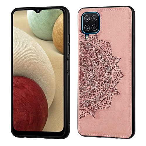 Ultra-thin Silicone Gel Soft Case Cover with Magnetic S04D for Samsung Galaxy A12 Nacho Rose Gold