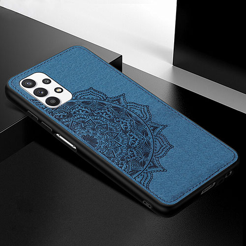 Ultra-thin Silicone Gel Soft Case Cover with Magnetic S04D for Samsung Galaxy A32 5G Blue