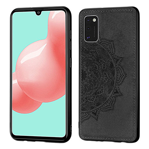 Ultra-thin Silicone Gel Soft Case Cover with Magnetic S04D for Samsung Galaxy A41 Black