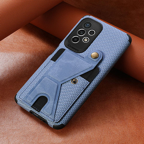 Ultra-thin Silicone Gel Soft Case Cover with Magnetic S04D for Samsung Galaxy A53 5G Blue