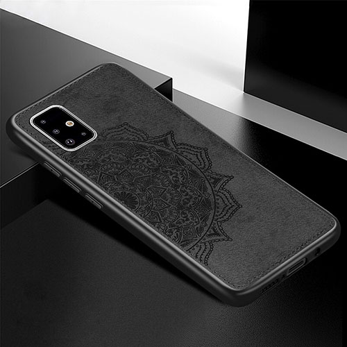 Ultra-thin Silicone Gel Soft Case Cover with Magnetic S04D for Samsung Galaxy A71 4G A715 Black