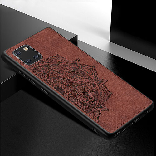 Ultra-thin Silicone Gel Soft Case Cover with Magnetic S04D for Samsung Galaxy A81 Brown