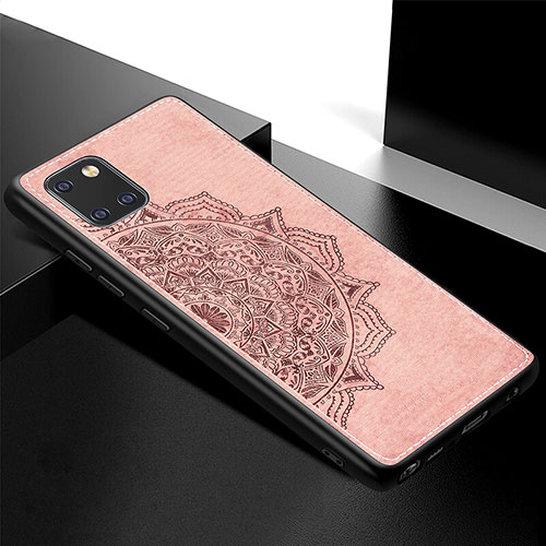 Ultra-thin Silicone Gel Soft Case Cover with Magnetic S04D for Samsung Galaxy A81 Rose Gold