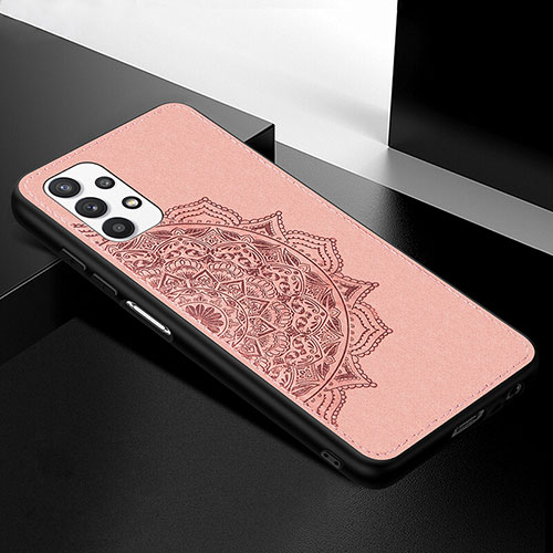 Ultra-thin Silicone Gel Soft Case Cover with Magnetic S04D for Samsung Galaxy M32 5G Rose Gold