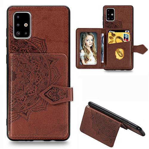 Ultra-thin Silicone Gel Soft Case Cover with Magnetic S04D for Samsung Galaxy M40S Brown