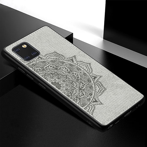 Ultra-thin Silicone Gel Soft Case Cover with Magnetic S04D for Samsung Galaxy Note 10 Lite Gray