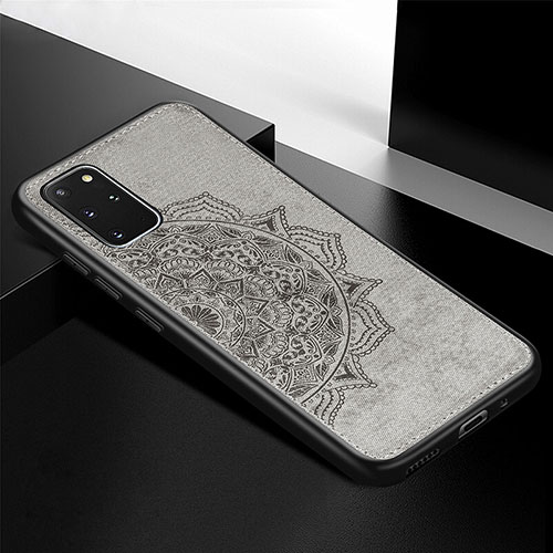 Ultra-thin Silicone Gel Soft Case Cover with Magnetic S04D for Samsung Galaxy S20 Plus Gray