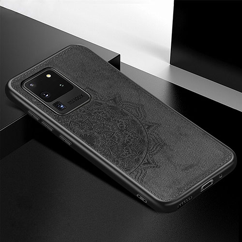 Ultra-thin Silicone Gel Soft Case Cover with Magnetic S04D for Samsung Galaxy S20 Ultra Black