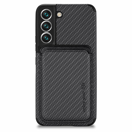 Ultra-thin Silicone Gel Soft Case Cover with Magnetic S04D for Samsung Galaxy S21 FE 5G Black