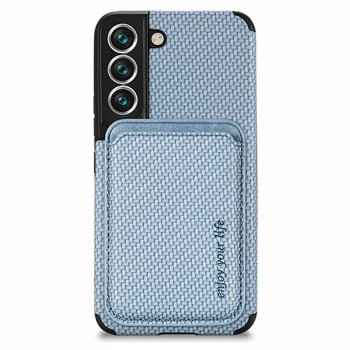 Ultra-thin Silicone Gel Soft Case Cover with Magnetic S04D for Samsung Galaxy S24 5G Blue