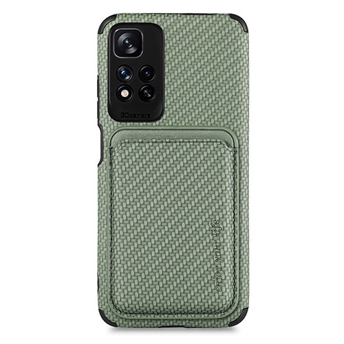 Ultra-thin Silicone Gel Soft Case Cover with Magnetic S04D for Xiaomi Poco X4 NFC Green