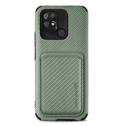 Ultra-thin Silicone Gel Soft Case Cover with Magnetic S04D for Xiaomi Redmi 10 Power Green