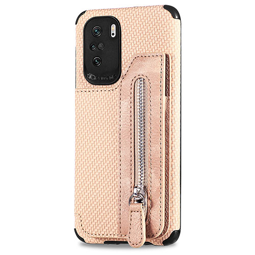 Ultra-thin Silicone Gel Soft Case Cover with Magnetic S04D for Xiaomi Redmi K40 Pro 5G Gold