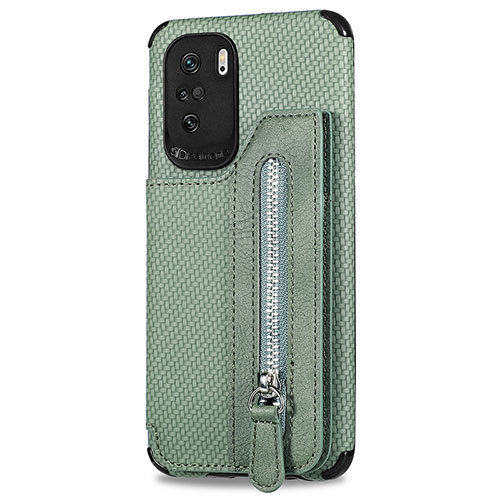 Ultra-thin Silicone Gel Soft Case Cover with Magnetic S04D for Xiaomi Redmi K40 Pro 5G Green