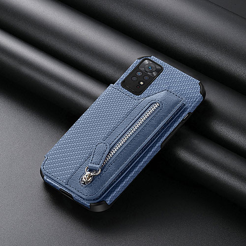 Ultra-thin Silicone Gel Soft Case Cover with Magnetic S04D for Xiaomi Redmi Note 12 Pro 4G Blue