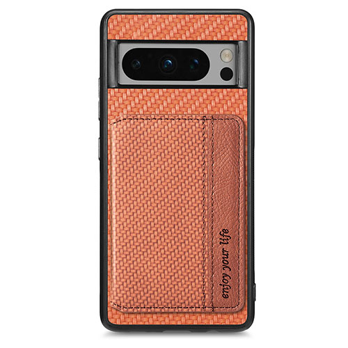 Ultra-thin Silicone Gel Soft Case Cover with Magnetic S05D for Google Pixel 8 Pro 5G Brown