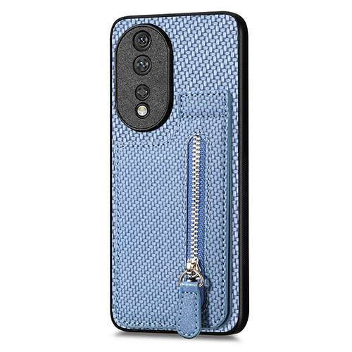 Ultra-thin Silicone Gel Soft Case Cover with Magnetic S05D for Huawei Honor 80 5G Blue