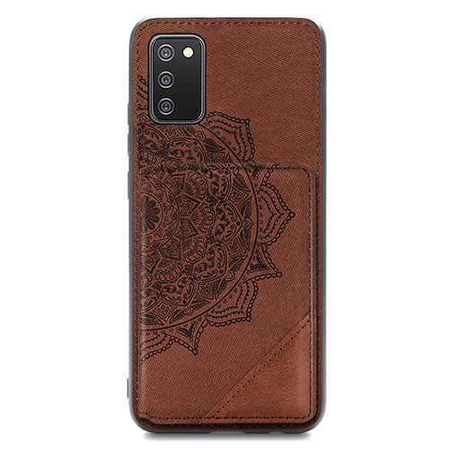 Ultra-thin Silicone Gel Soft Case Cover with Magnetic S05D for Samsung Galaxy A03s Brown