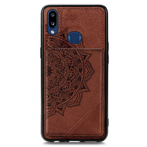 Ultra-thin Silicone Gel Soft Case Cover with Magnetic S05D for Samsung Galaxy A10s Brown