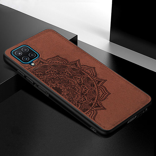 Ultra-thin Silicone Gel Soft Case Cover with Magnetic S05D for Samsung Galaxy A12 Brown