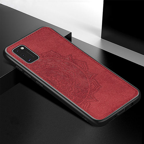 Ultra-thin Silicone Gel Soft Case Cover with Magnetic S05D for Samsung Galaxy A41 Red