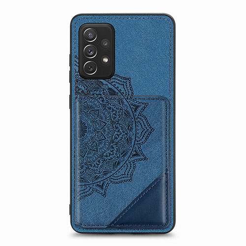 Ultra-thin Silicone Gel Soft Case Cover with Magnetic S05D for Samsung Galaxy A52 4G Blue