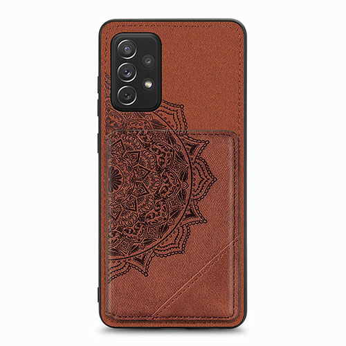 Ultra-thin Silicone Gel Soft Case Cover with Magnetic S05D for Samsung Galaxy A52 4G Brown