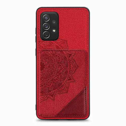 Ultra-thin Silicone Gel Soft Case Cover with Magnetic S05D for Samsung Galaxy A52 5G Red