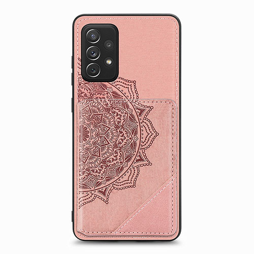Ultra-thin Silicone Gel Soft Case Cover with Magnetic S05D for Samsung Galaxy A52s 5G Rose Gold