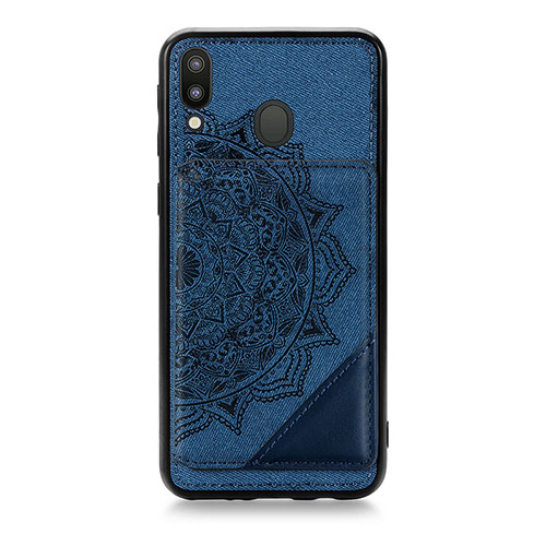 Ultra-thin Silicone Gel Soft Case Cover with Magnetic S05D for Samsung Galaxy M20 Blue