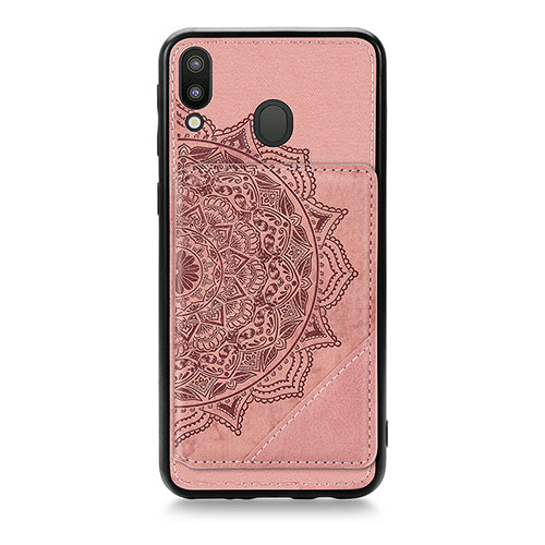 Ultra-thin Silicone Gel Soft Case Cover with Magnetic S05D for Samsung Galaxy M20 Rose Gold