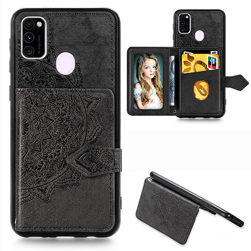 Ultra-thin Silicone Gel Soft Case Cover with Magnetic S05D for Samsung Galaxy M30s Black