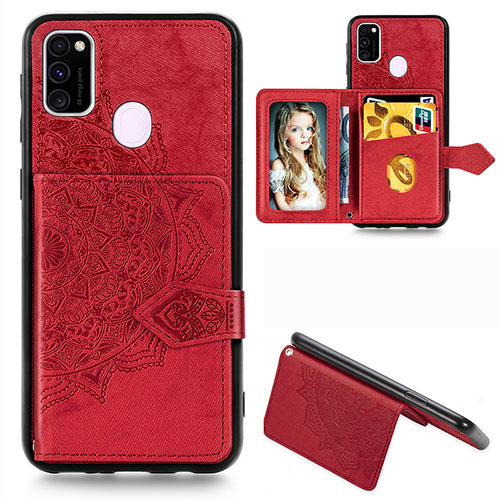 Ultra-thin Silicone Gel Soft Case Cover with Magnetic S05D for Samsung Galaxy M30s Red