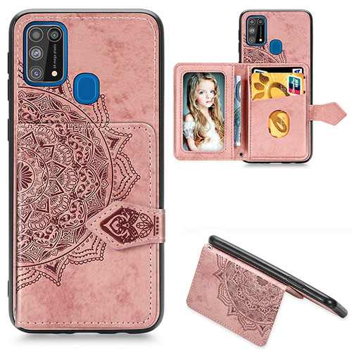 Ultra-thin Silicone Gel Soft Case Cover with Magnetic S05D for Samsung Galaxy M31 Prime Edition Rose Gold